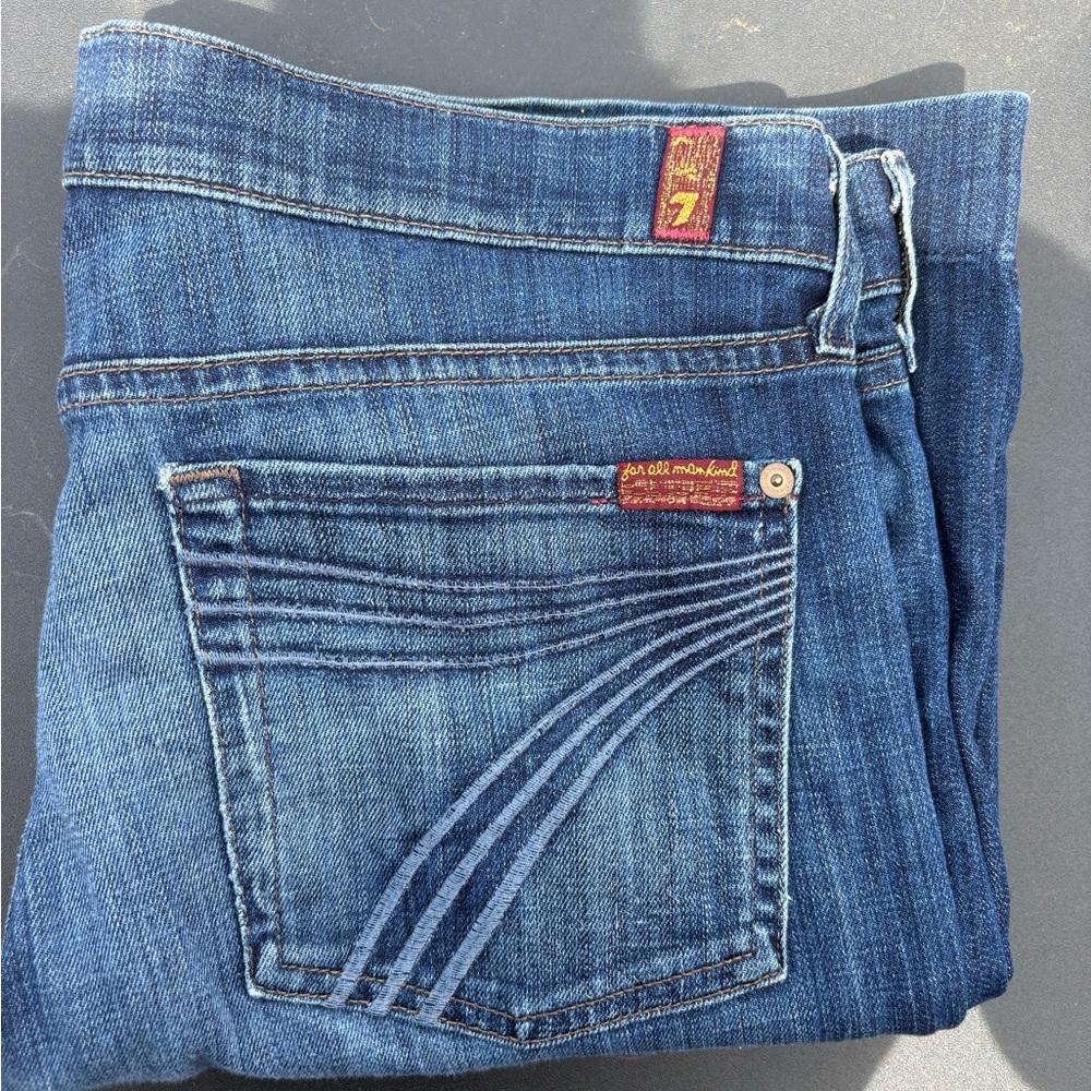 7 For All Mankind Blue Boot Cut Jeans